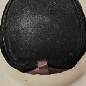 Vintage Black Velvet Brimless Chauffeur Cap Toque Style Costume Hat 10 Inch '60s