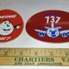 Vintage 1980s Boeing 737 767 Pudgy Plane Cartoon Sticker Decal Set 3M Scotchcal