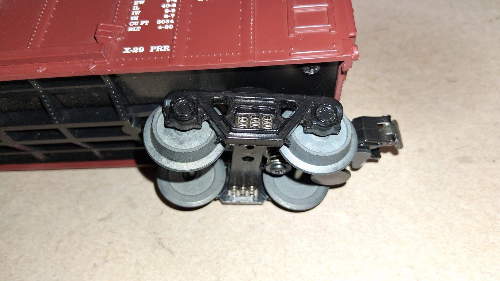 MTH RailKing O Gauge PRR Merchandise Service Boxcar 567427 Sprung Trucks Loose