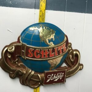 VINTAGE SCHLITZ 3D GLOBE BEER SIGN TRADE PURE MARK 16 1/2" BAR MAN CAVE GARAGE