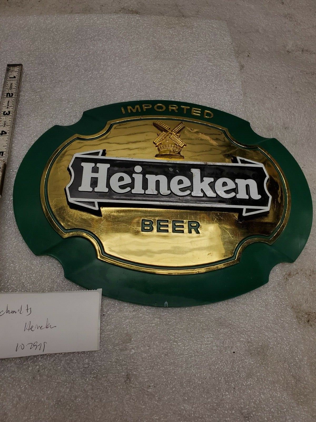 vintage Heineken beer sign Advertising Breweriana Man Cave Decor Tavern Garage