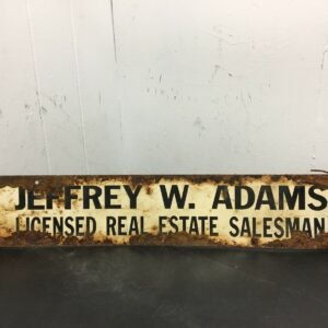 VINTAGE TWO SIDED LICENSED REAL ESTATE AGENT SIGN 28"X5" ADVERTISING ORIGINAL