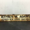 VINTAGE TWO SIDED LICENSED REAL ESTATE AGENT SIGN 28"X5" ADVERTISING ORIGINAL