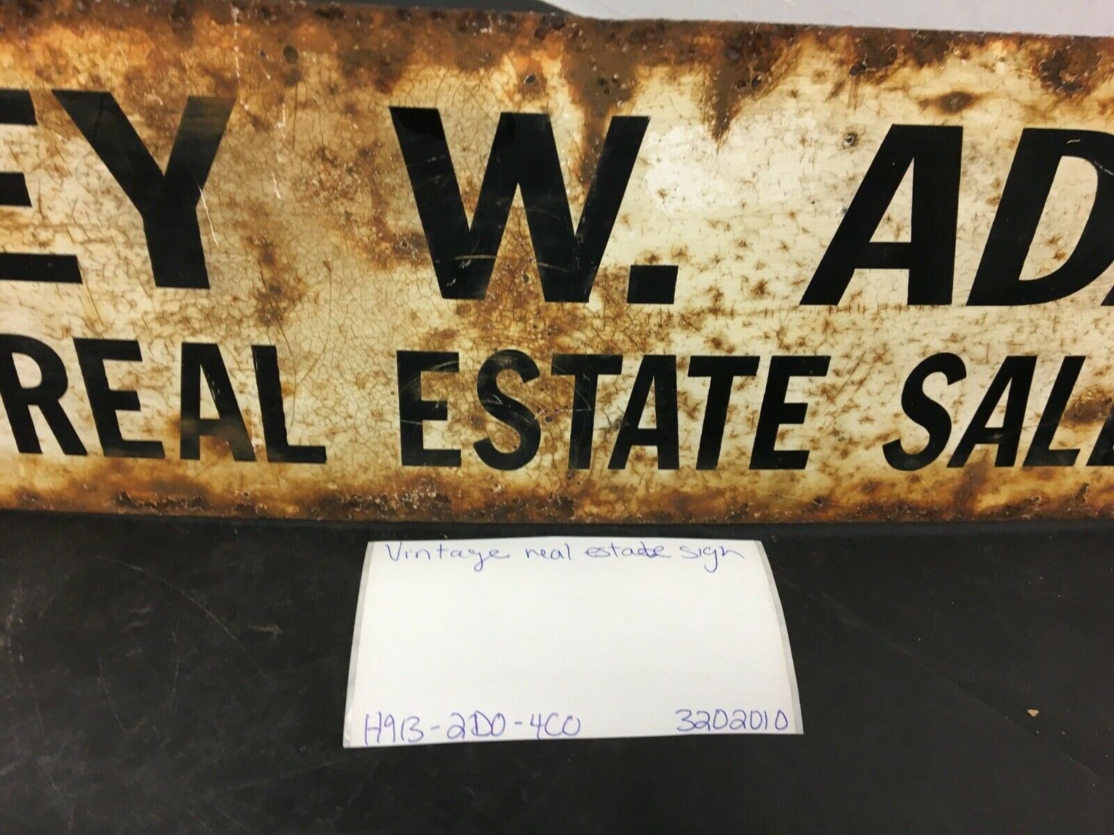 VINTAGE TWO SIDED LICENSED REAL ESTATE AGENT SIGN 28"X5" ADVERTISING ORIGINAL