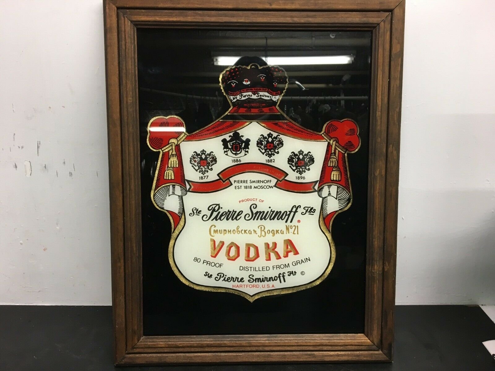 174214472574-0.jpg VINTAGE PIERRE SMIRNOFF VODKA HARTFORD USA WALL SIGN, MAN CAVE, GARAGE, BAR