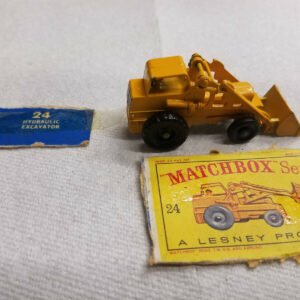 Vintage Mint Lesney Matchbox Toy Car Box #24 Hydraulic Excavator High Lift Equip