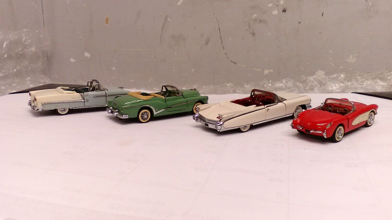 Franklin Mint 55 Chevy Belair Corvette 53 Buick 59 Cadillac Convertible Lot 1:43