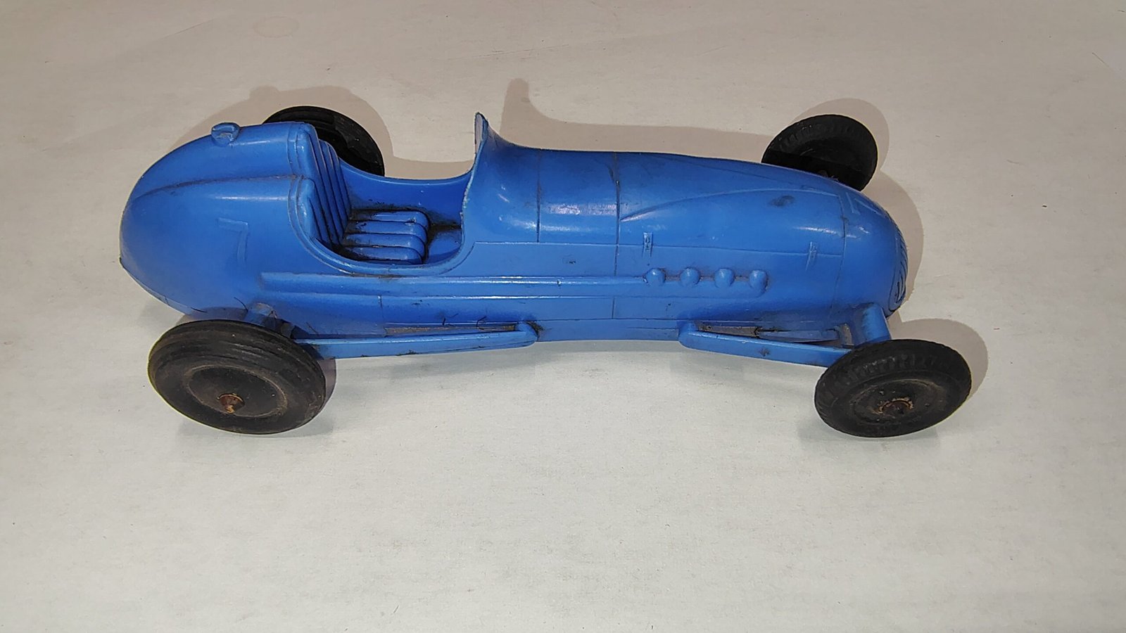 1960s Processed Plastic Co Blue Indy Race Car Toy No 7 Aurora ILL USA
