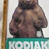 Vintage Kodiak Smokeless Tobacco Metal Sign Embossed Grizzly Bear Tacker Die-Cut