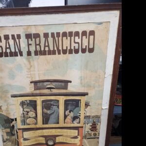 Vtg Framed Stan Galli United Airlines Orig San Francisco Advertising sign 1957