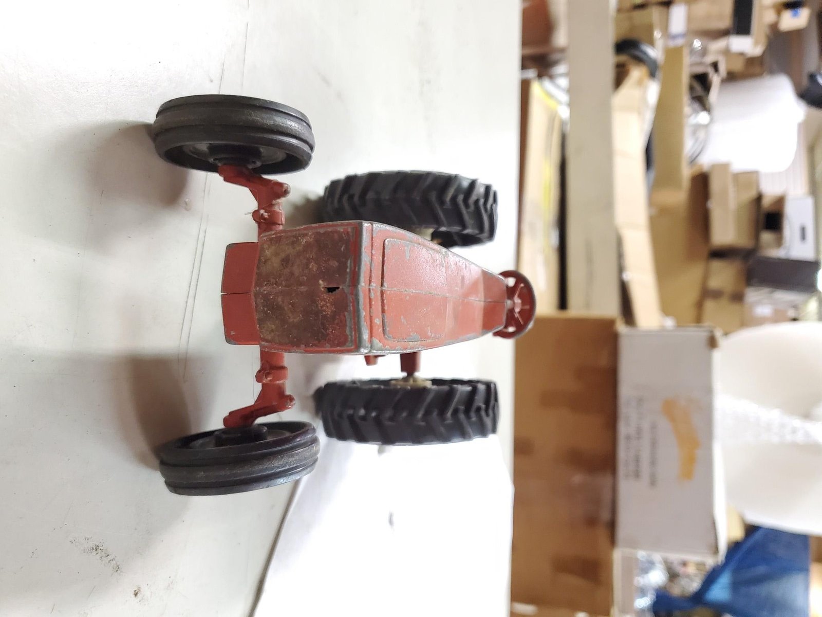 Vintage The Ertl red international tractor tin toy tractor collectable hobby