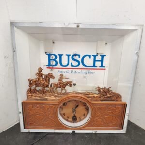 Busch Beer Western theme wall clock Sign Advertising Tavern Breweriana Man Cave!