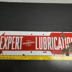 20210622161131a.jpg Vtg Porcelain Pennzoil Arrow Sign: “EXPERT LUBRICATION, SAFETY SYSTEM" Rare