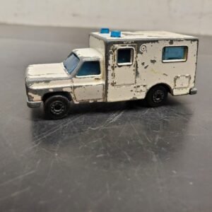 MATCHBOX AMBULANCE CAR No.41 1977 White Blue Made In England by Lesney Die-cast