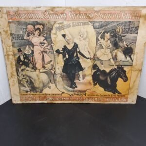 Vintage 1960 Barnum Bailey Circus Poster Horses Meers Sisters Original 19"X13.5"