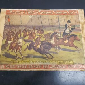 VTG 1960 Barnum & Bailey Circus Poster Monkeys on Horses 19"X13.5"