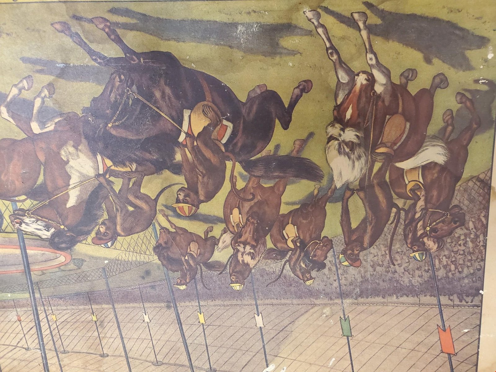 20210706114906a.jpg VTG 1960 Barnum & Bailey Circus Poster Monkeys on Horses 19"X13.5"