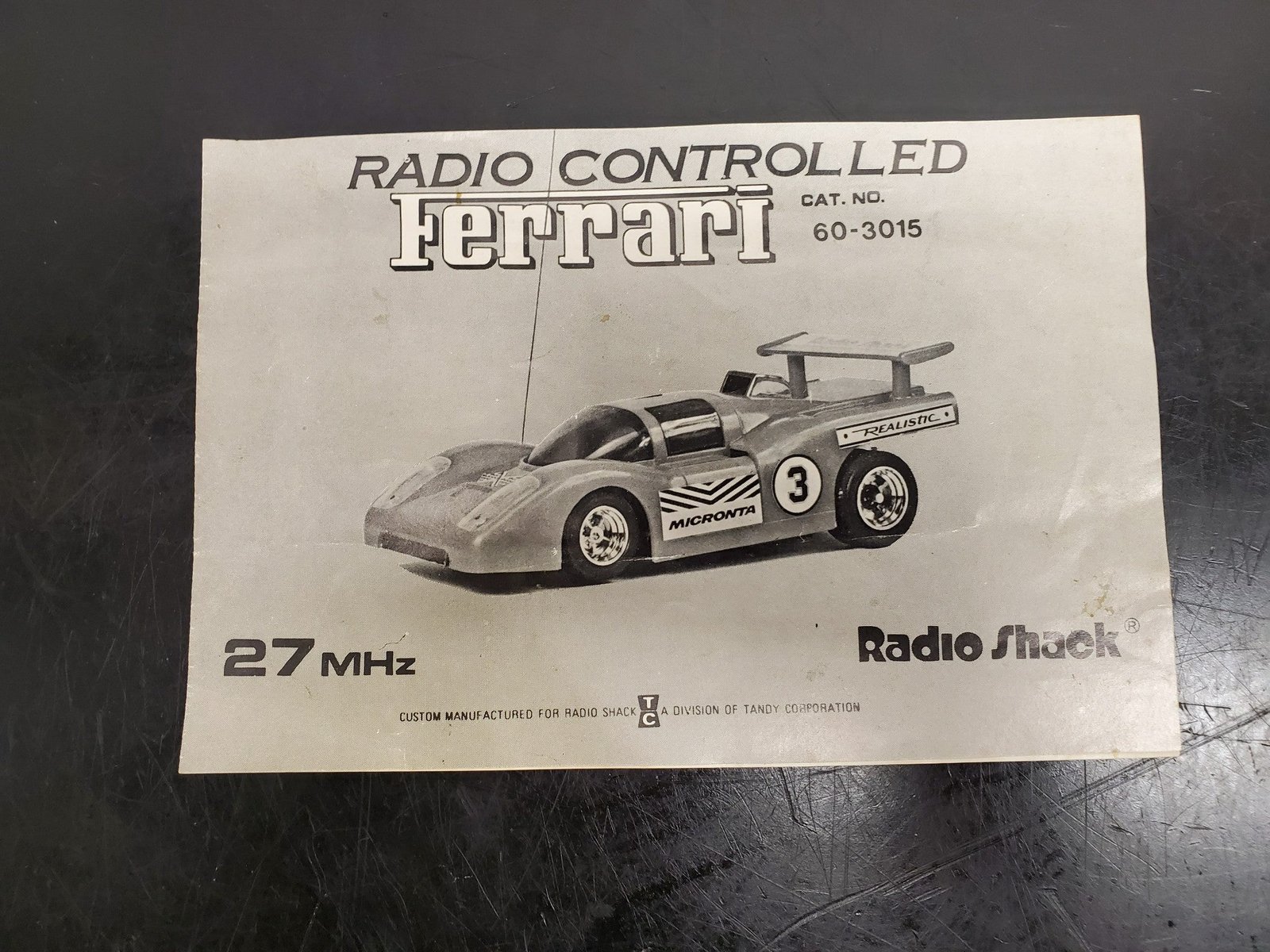 VTG Radio Shack Ferrari Radio Control Racing Car 27 MHZ GEARHEAD TOP GEAR LOVERS