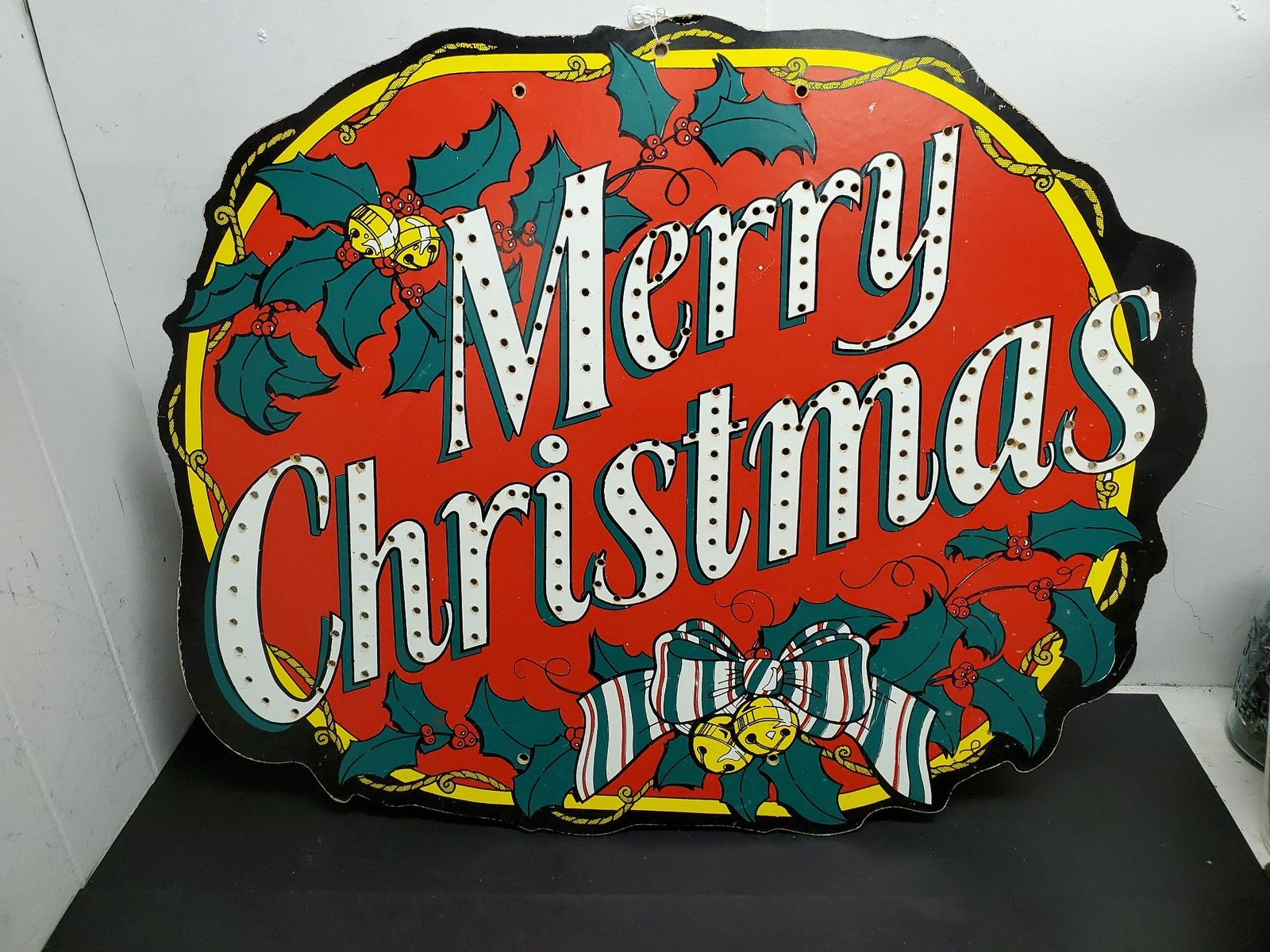 20210717122033a.jpg VINTAGE MERRY CHRISTMAS HEAVY CARDBOARD POSTER FOR CHRISTMAS IN JULY!!!