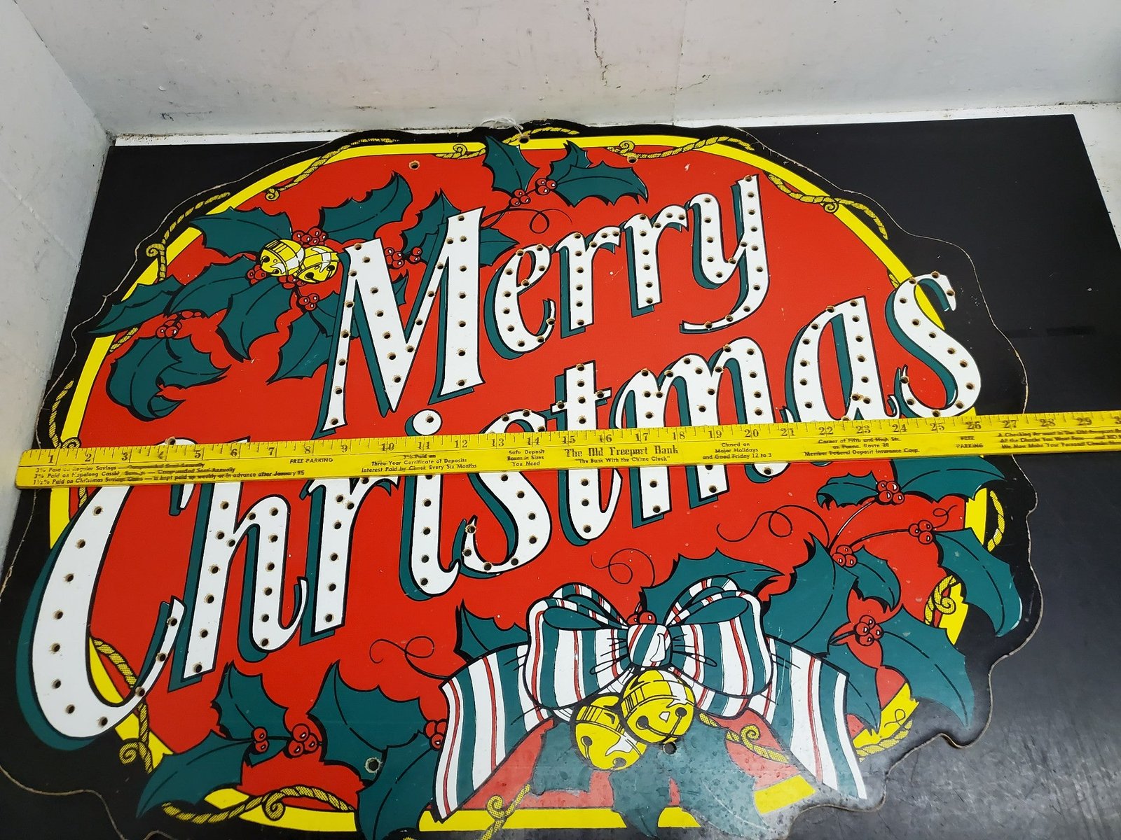 20210717122058a.jpg VINTAGE MERRY CHRISTMAS HEAVY CARDBOARD POSTER FOR CHRISTMAS IN JULY!!!