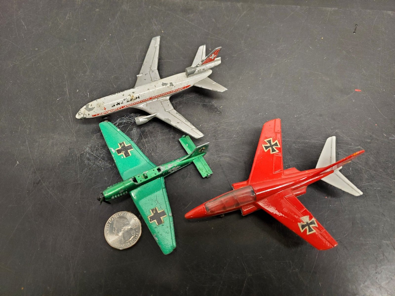VTG MATCHBOX/LESNEY LOT OF 3 AIRPLANES  1973 APLPHA JET SB11, SB7 & SB13DC10