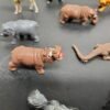 1960s 1970s TOY PLASTIC JUNGLE ANIMALS MADE IN HONG KONG 22 PIECES!!!