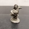 VINTAGE DRURY STUDIOS PEWTER FIGURINE OF GIRL HOLDING DUCK-DRURY 79 INSCRIBED