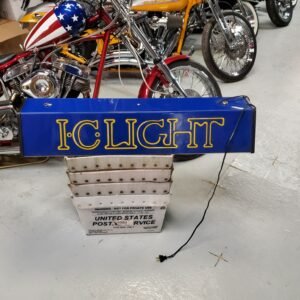 VTG LARGE I.C. LIGHT LIGHTED BEER SIGN 40"X11"X7" BARROOM MANCAVE SIGN BILLIARDS