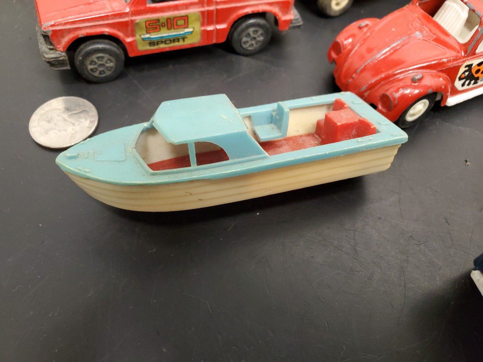 20210824121832a.jpg 11 Vtg Tootsie Toy Die Cast Models Boat Boat tail Dragster Lady Bug 5-10 Sport