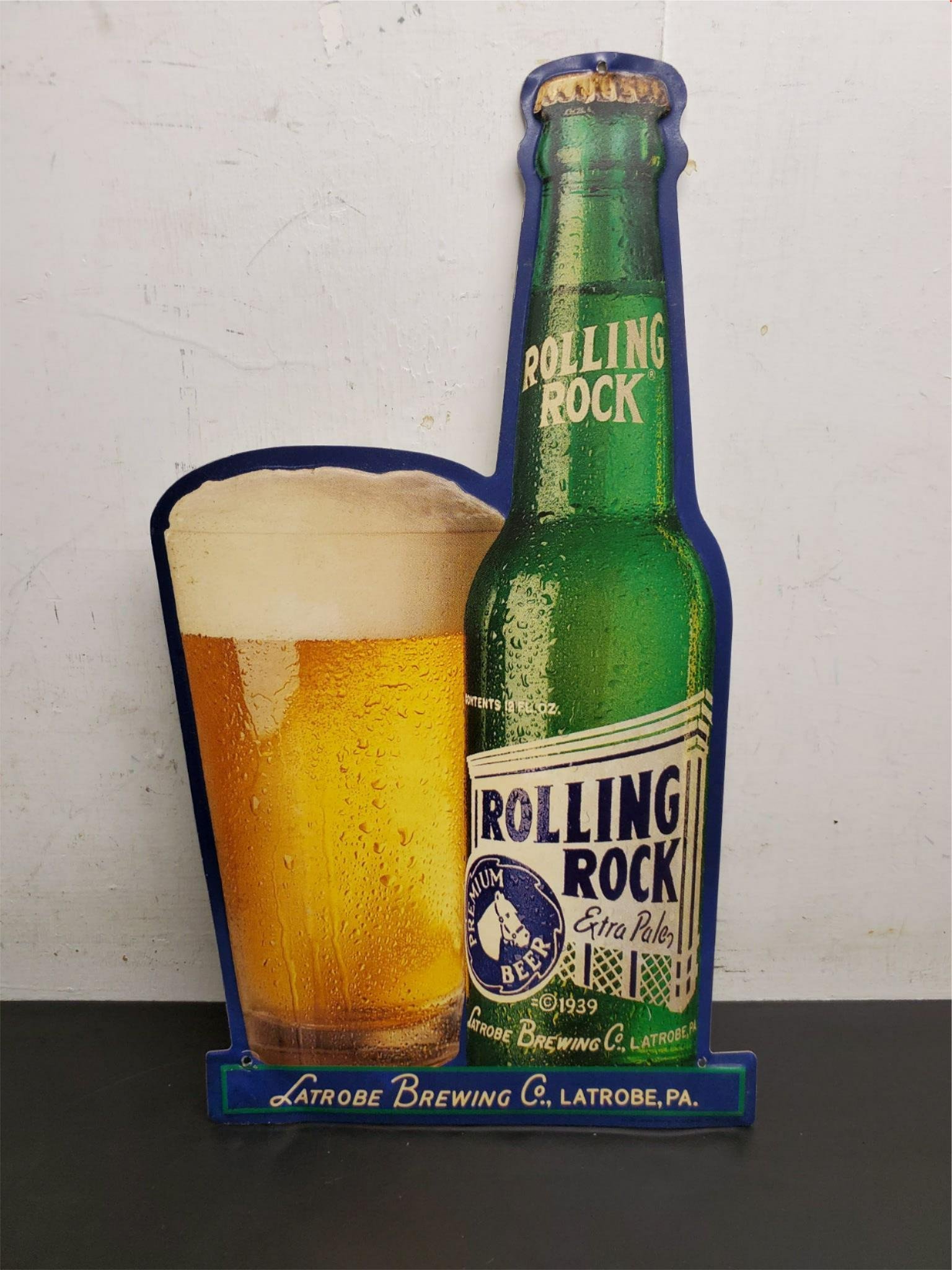 20210831161006a.jpg Vintage Rolling Rock Tin Advertising Sign-Latrobe Brewing Co. Latrobe PA Mancave