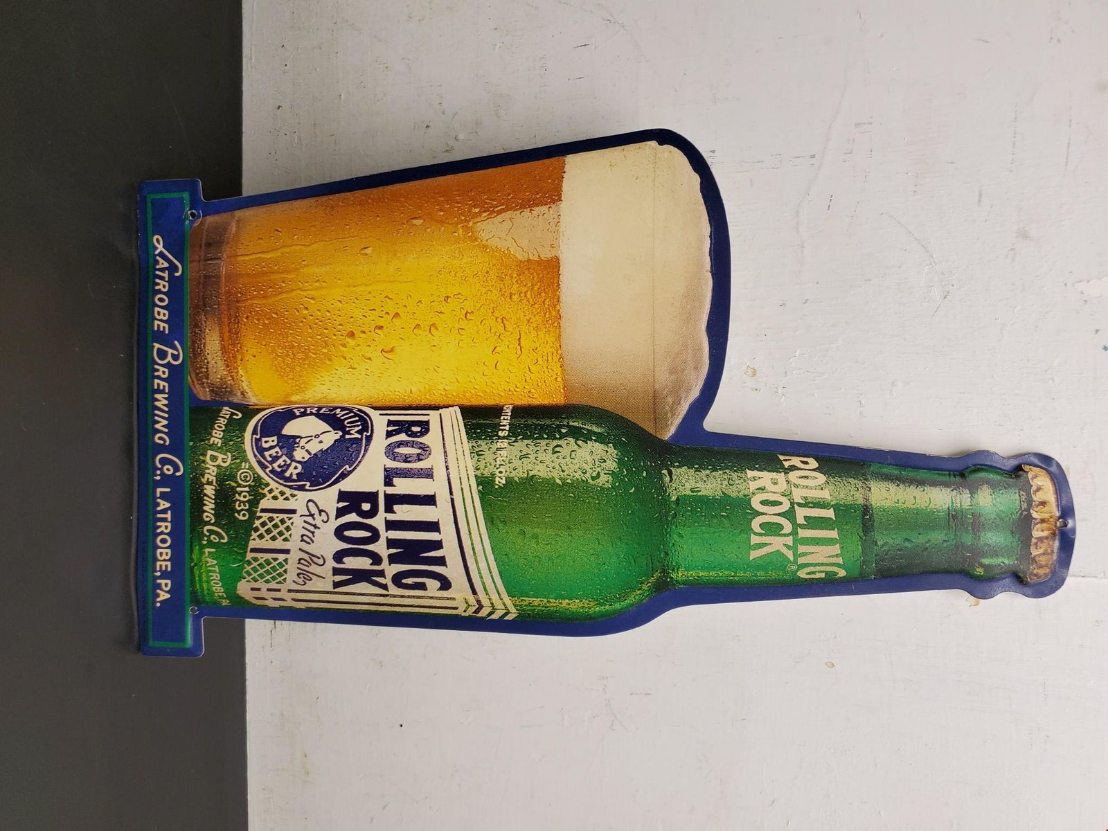 20210831161007a.jpg Vintage Rolling Rock Tin Advertising Sign-Latrobe Brewing Co. Latrobe PA Mancave