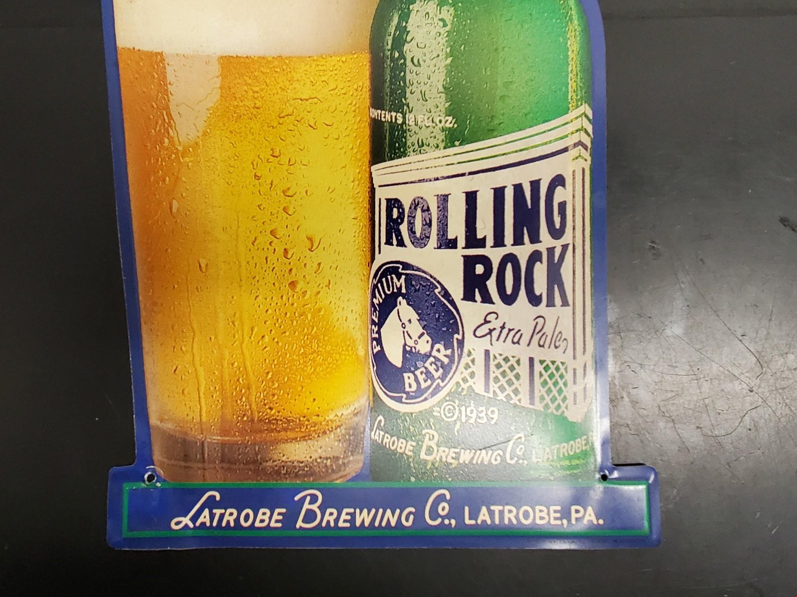 20210831161102a.jpg Vintage Rolling Rock Tin Advertising Sign-Latrobe Brewing Co. Latrobe PA Mancave