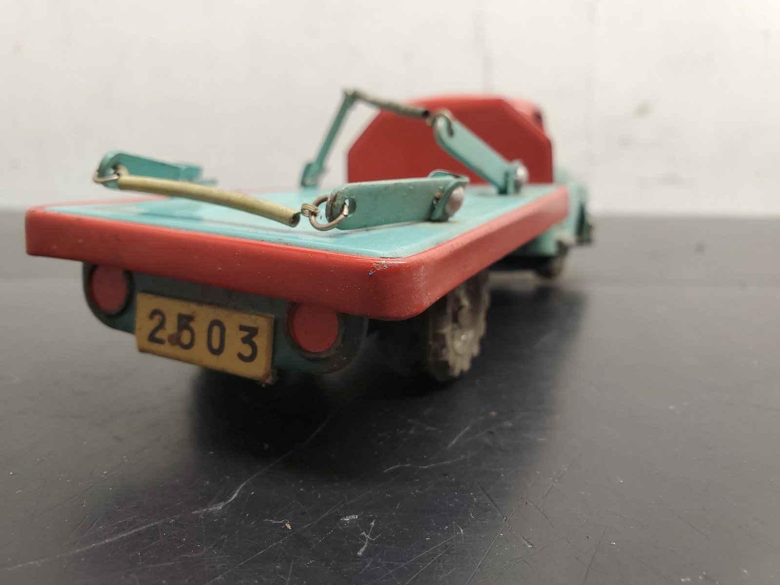 20210902143608a.jpg Vintage SSS Made in Japan Tin Lumber Truck Friction Vehicle Circa 1950S Nice