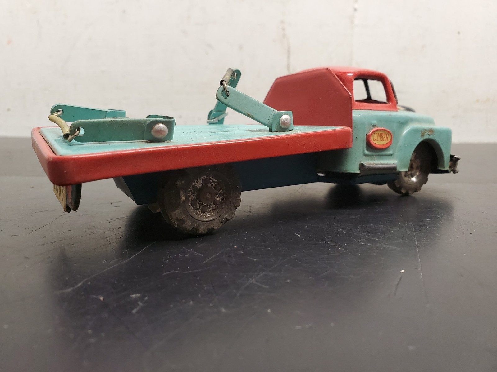 20210902143611a.jpg Vintage SSS Made in Japan Tin Lumber Truck Friction Vehicle Circa 1950S Nice