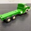 Vintage 1970 Tootsie Toy Green Flat Bed Tow Truck White Interior Chicago USA