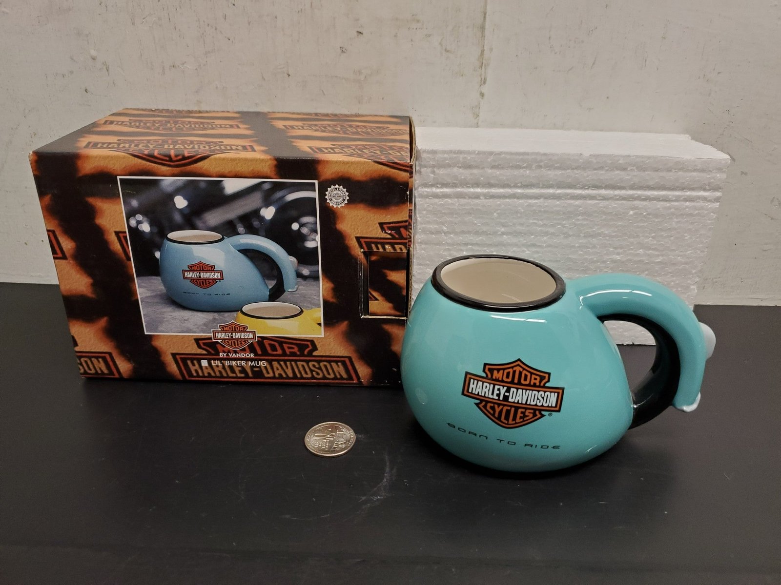 1998 HarleyDavidson Motor Cycles Blue Kids Lil' Biker Drinking Cup/Mug New inBox