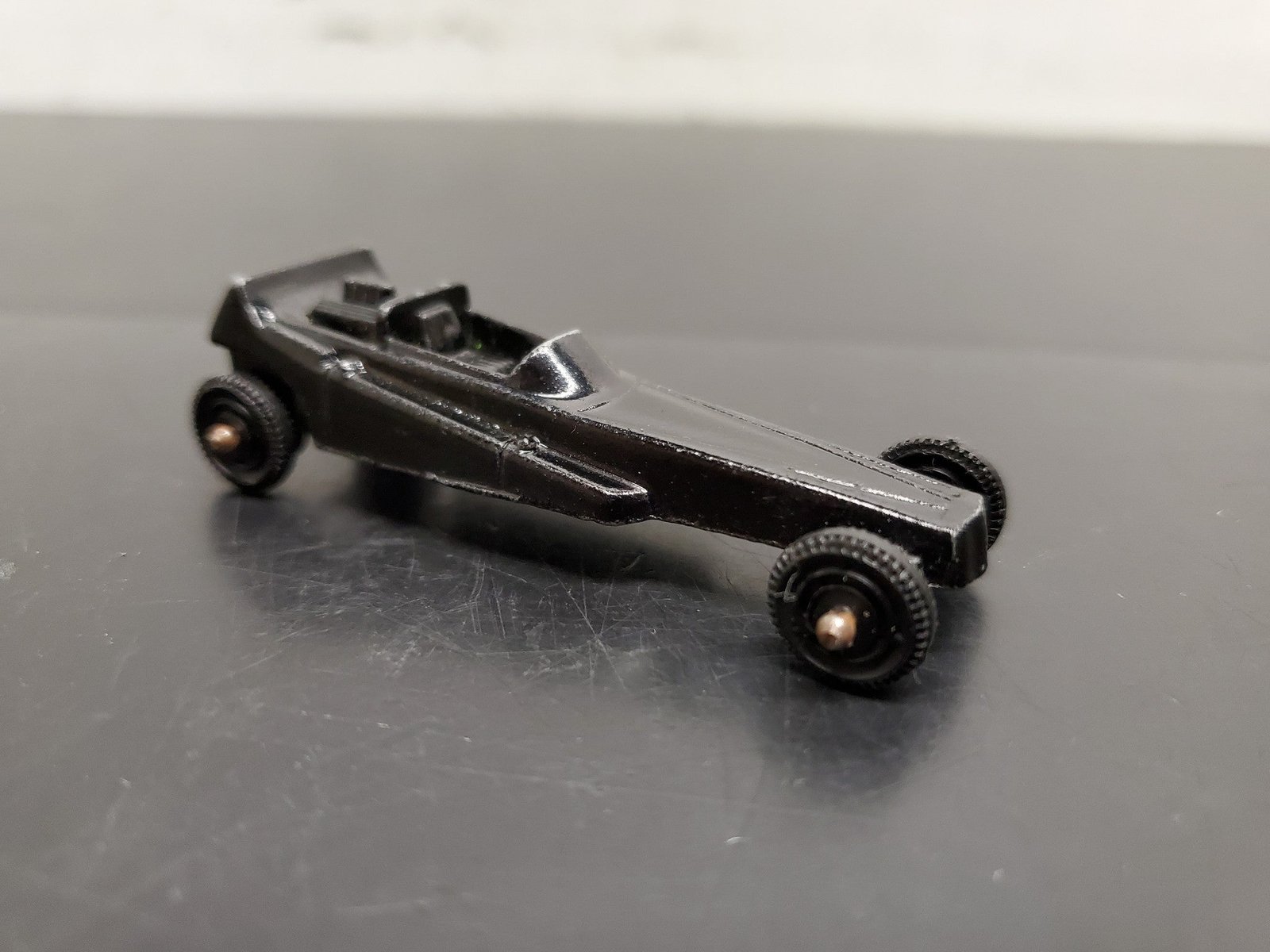 Vtg TootsieToy Die Cast Black Wedge Dragster No. 2 USA Collectible Hot Rod Fast