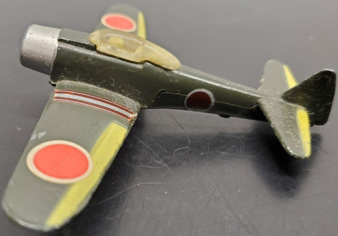 Vtg Mitsubishi Zero B-14 Fighter Airplane Diecast Model Made in Hong Kong