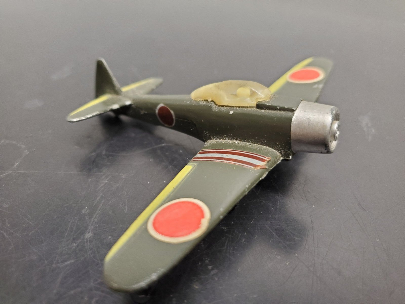 Vtg Mitsubishi Zero B-14 Fighter Airplane Diecast Model Made in Hong Kong
