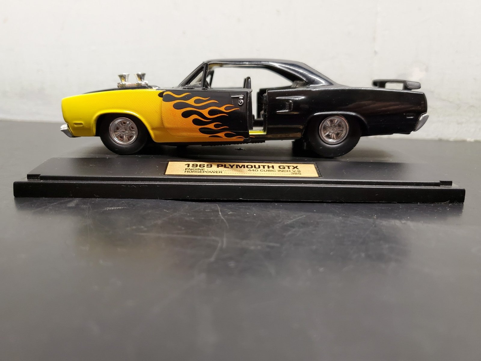 Tootsie Toy Hard Body 1969 Plymouth GTX Black W/Flames Diecast Model Collectible