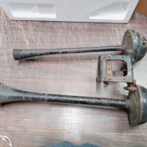 Vtg Double Trumpet Car Truck Automotive Air Horns Sheet Metal Antique Untested