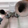 Vtg Double Trumpet Car Truck Automotive Air Horns Sheet Metal Antique Untested