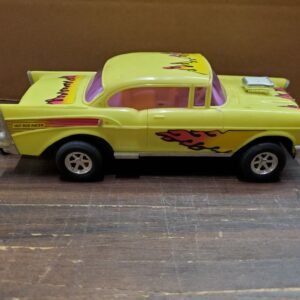 20220822154124a.jpg YCT Chevrolet Bel Air Hot Rod Racer Yellow Flamed Pull-String Motor '57 Chevy