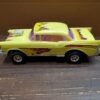 YCT Chevrolet Bel Air Hot Rod Racer Yellow Flamed Pull-String Motor '57 Chevy