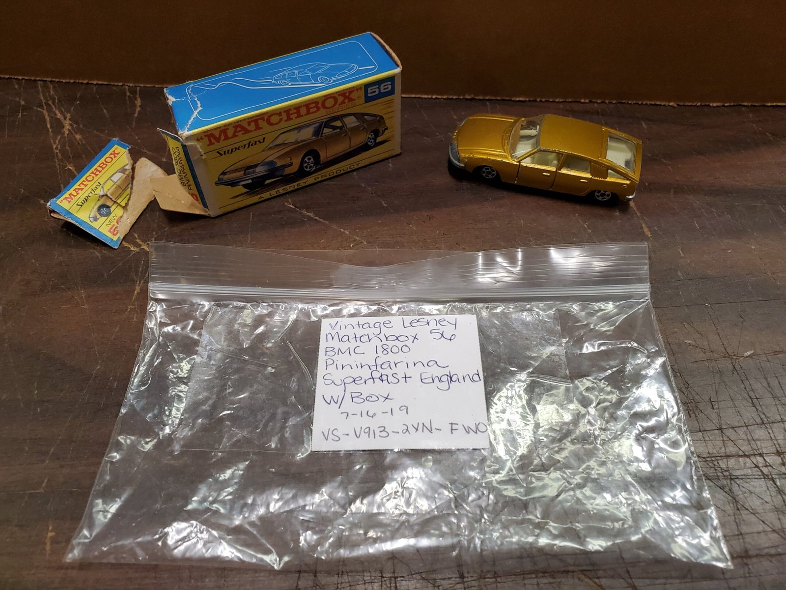20220823_141040-scaled-1.jpg VINTAGE LESNEY MATCHBOX #56 ENGLAND BMC 1800 PININFARINA SUPERFAST W/BOX GOLD