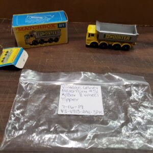 VINTAGE LESNEY MATCHBOX #51 8 WHEEL TIPPER W/BOX POINTER YELLOW CARS TOYS