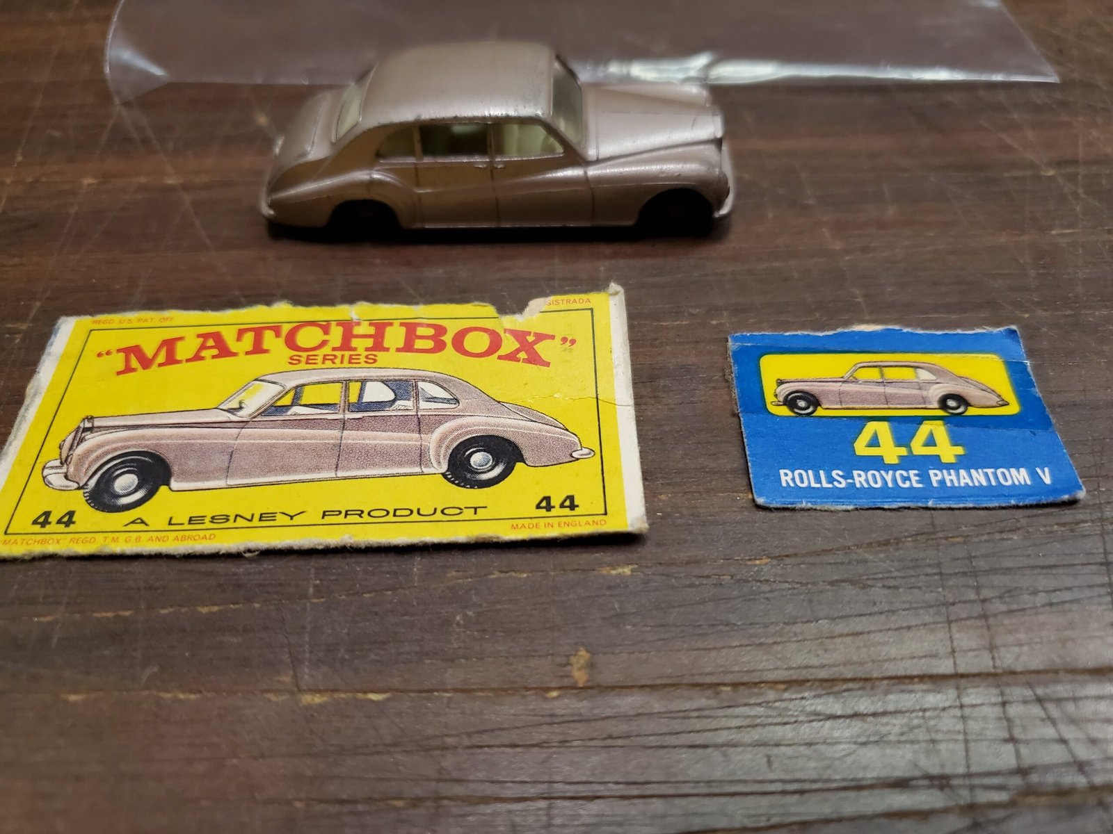 Vintage Mint Lesney Matchbox Toy Car Box #44 Rolls Royce Phantom V