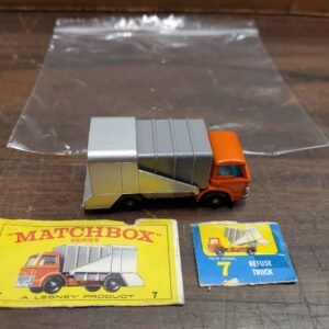 Vtg Mint Lesney Matchbox Toy Car Box #7 REfuse Garbage TDump Truck Very Nice!
