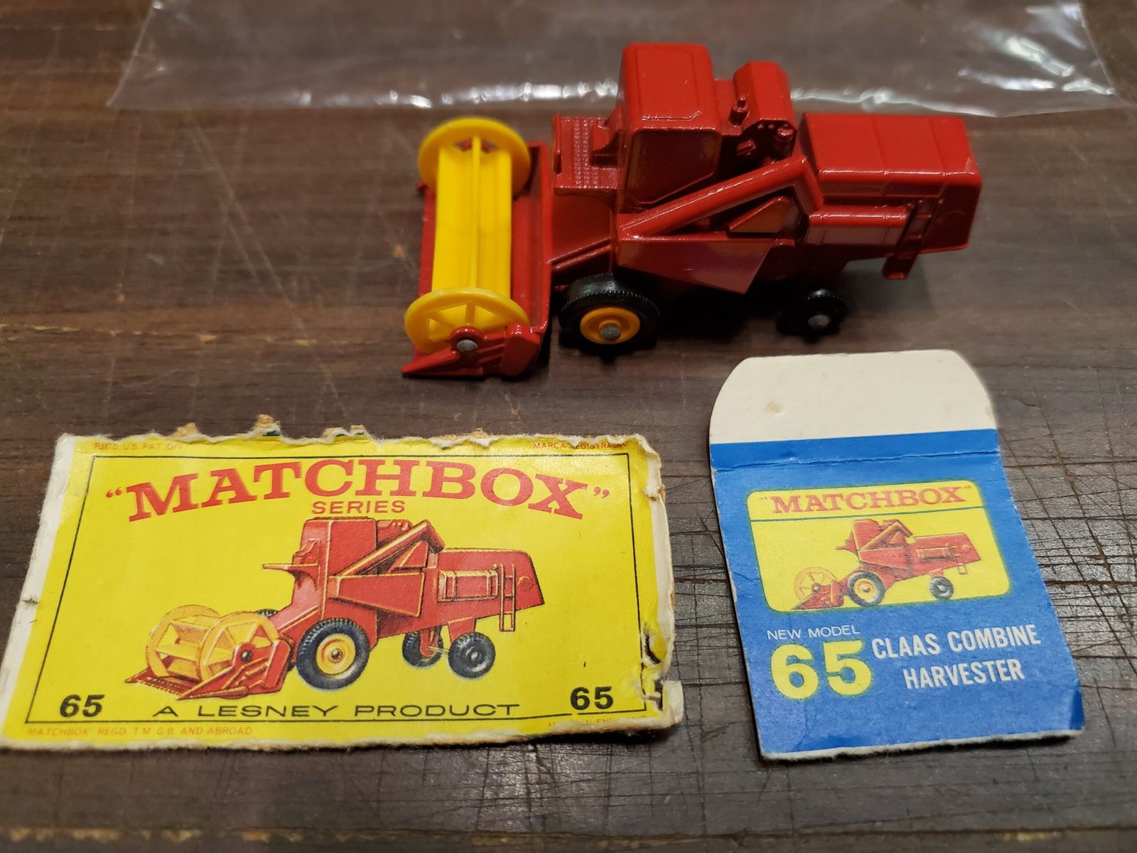 Vintage Mint Lesney Matchbox Toy Car #65 Claas Combine Harvester Farm Mac Red