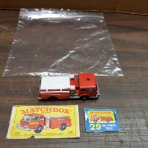 Vintage Mint Lesney Matchbox Toy Car #29 Fire Pumper Truck Denver Ladder